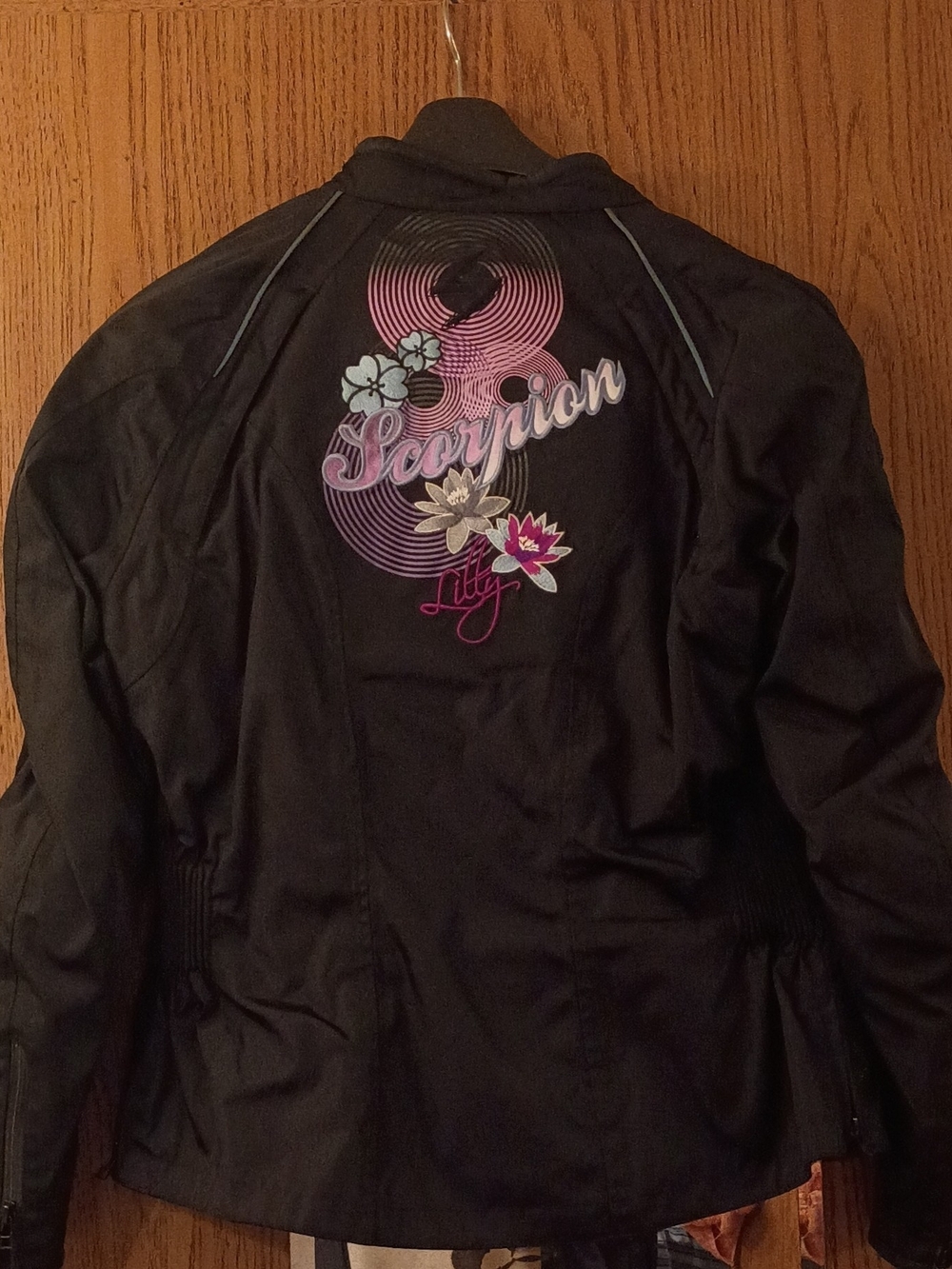 Scorpion Black Floral-Embroidered Women’s Riding Jacket